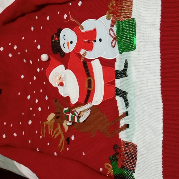 Karen Scott Red Christmas Long Sleeve Sweater Size XL - Picture 3 of 4